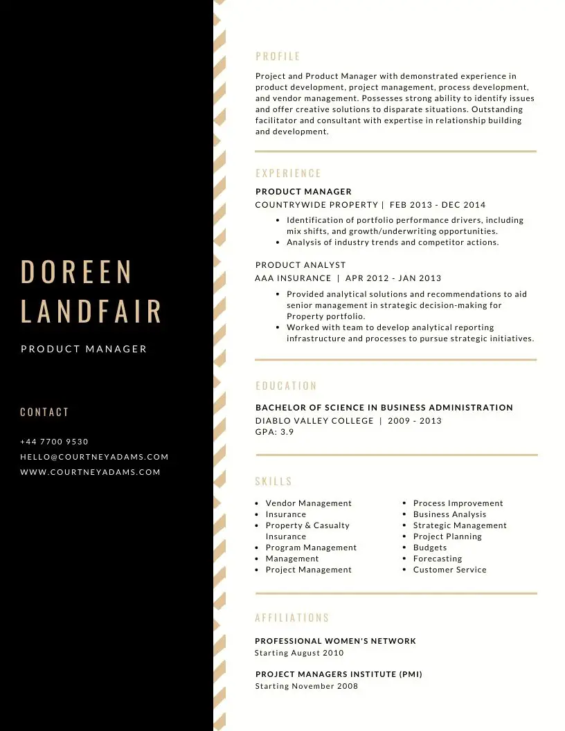 grey product it manager corporate resume