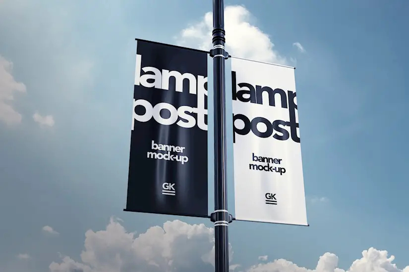 lamp post banner mock up