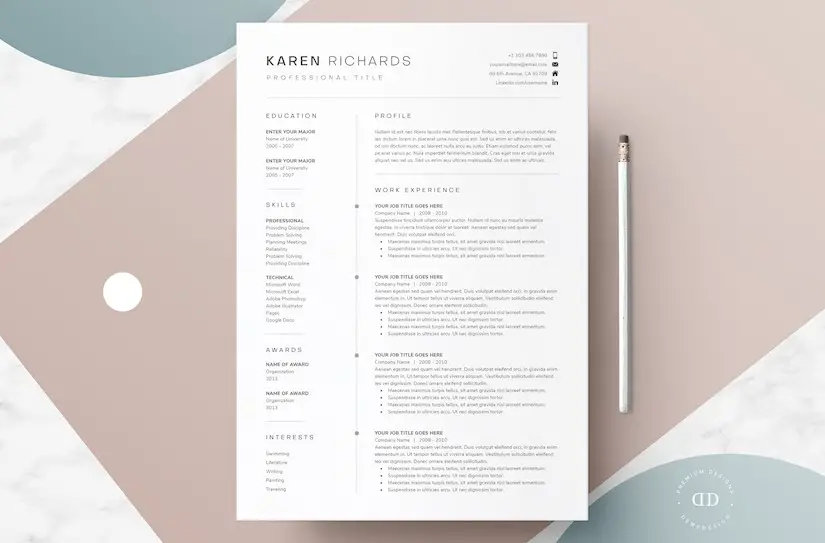 one page resume template it manager