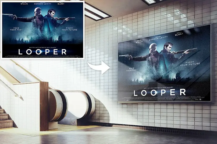 underground realistic billboard mockup