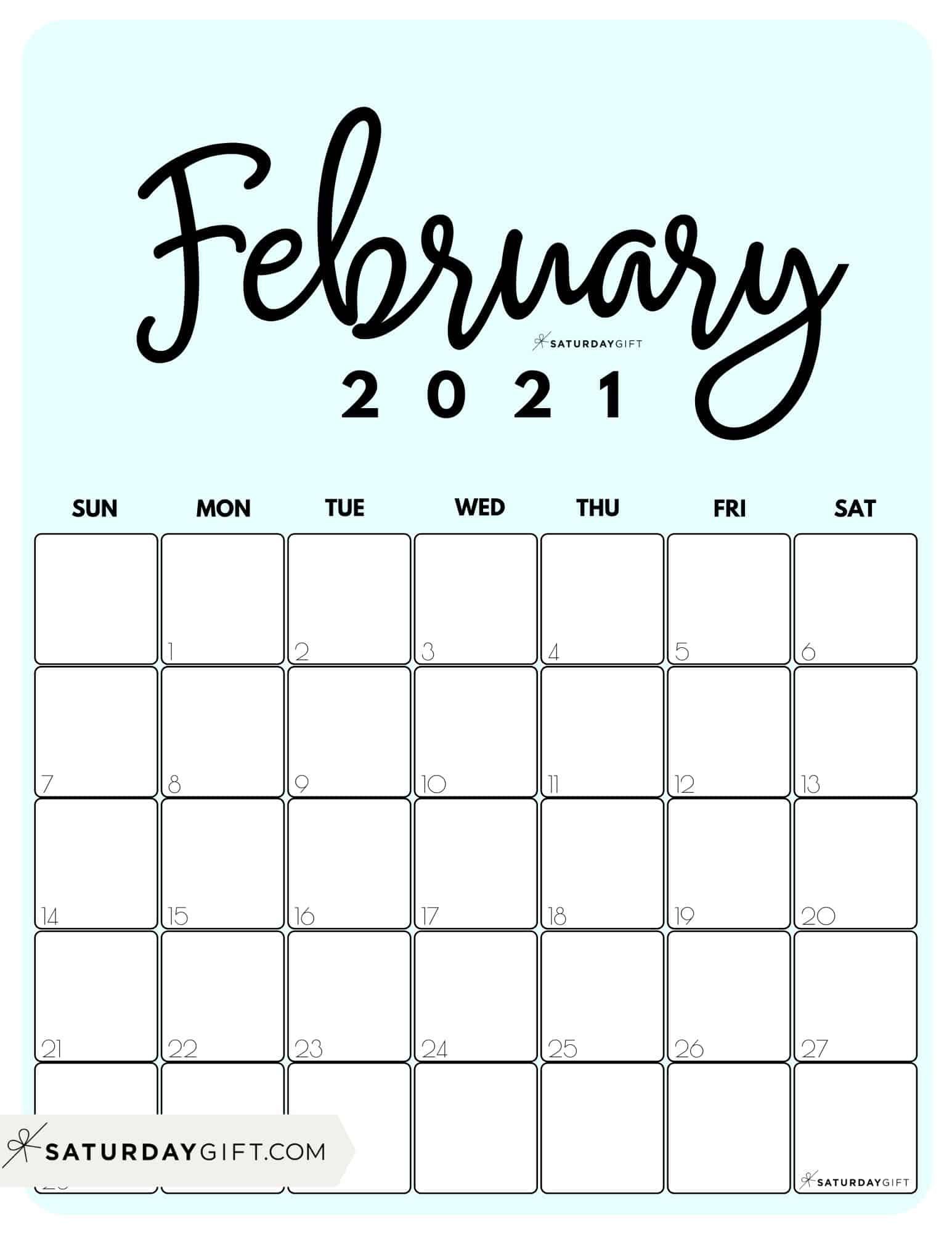 decorative february 2021 calendar for message boards 30 Free February 2021 Calendars For Home Or Office Onedesblog decorative february 2021 calendar for message boards