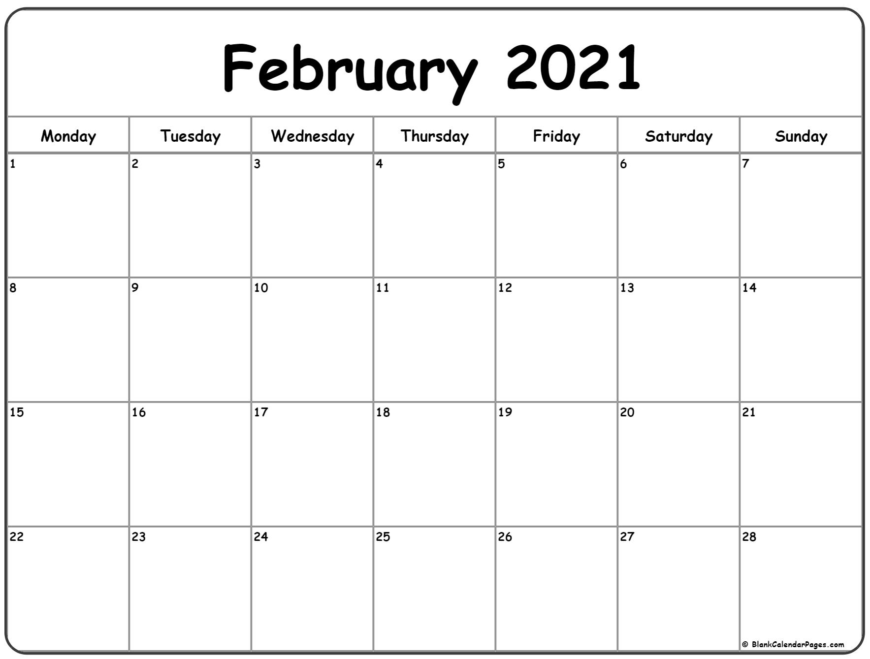 decorative february 2021 calendar for message boards 30 Free February 2021 Calendars For Home Or Office Onedesblog decorative february 2021 calendar for message boards