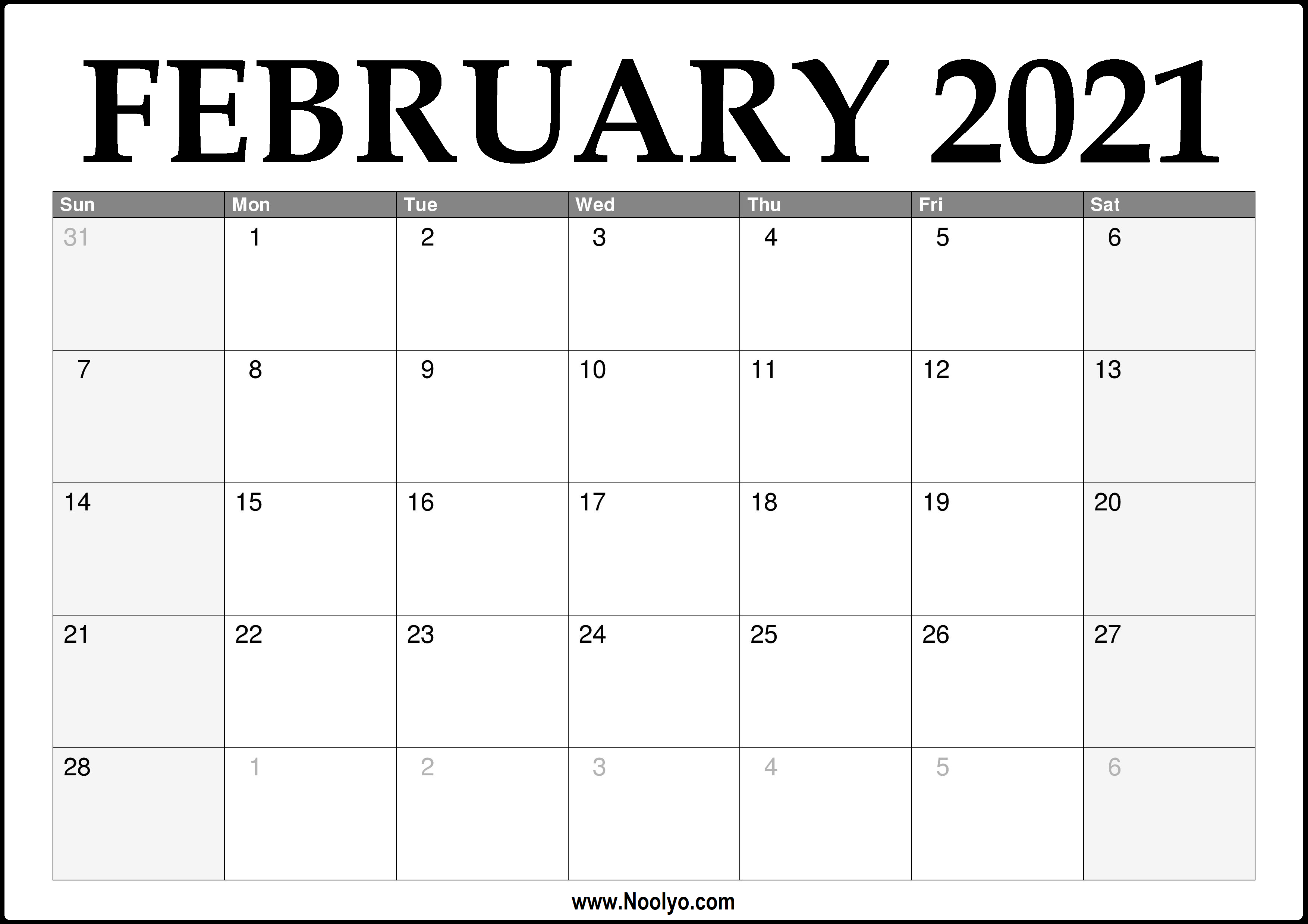 Featured image of post Free Printable Calendar February 2021 With Holidays / Download your free 2021 printable calendar.