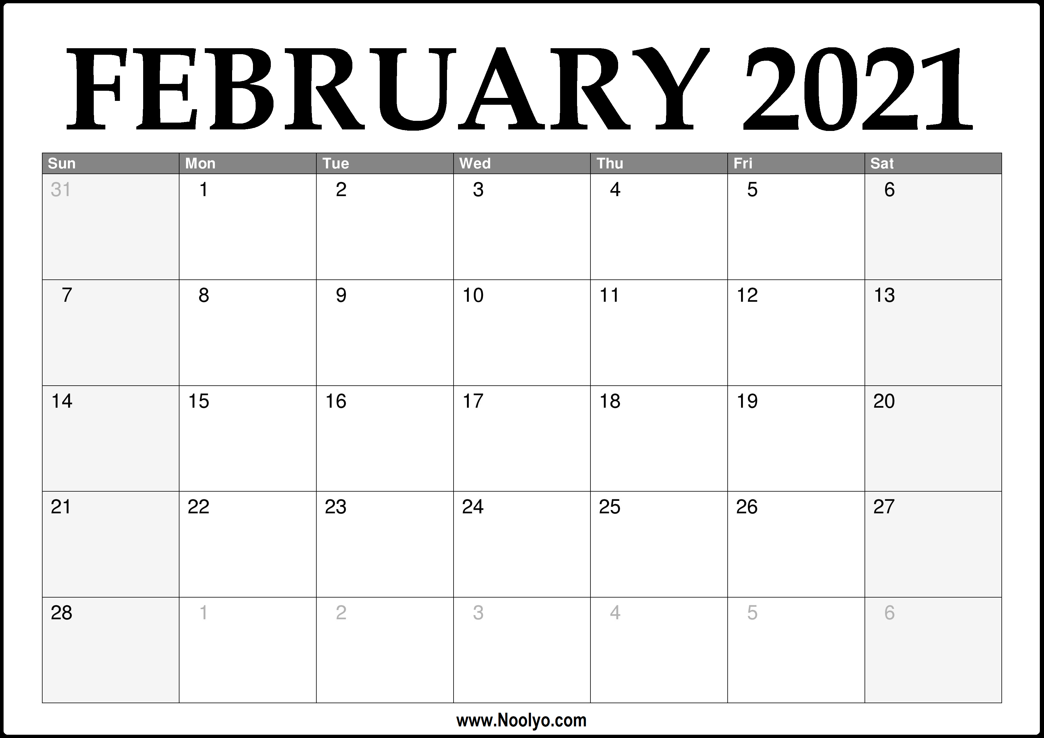 Featured image of post February Calendars 2021 / Download free blank february 2021 calendar template in pdf and jpeg.