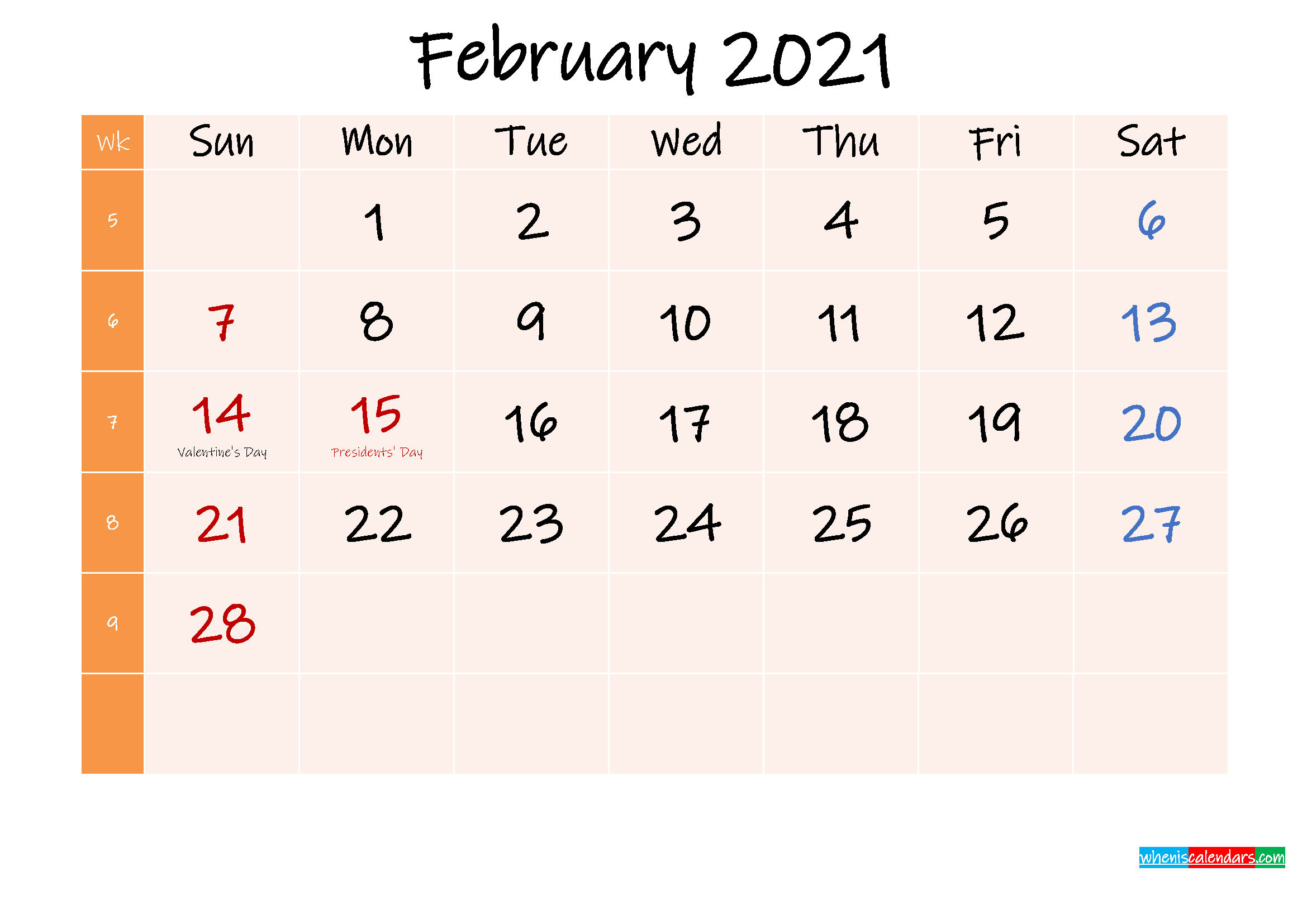 Featured image of post February 2021 Calendar Cute Design Printable : Download our free printable monthly calendar templates for february 2021 in word, excel and pdf formats.