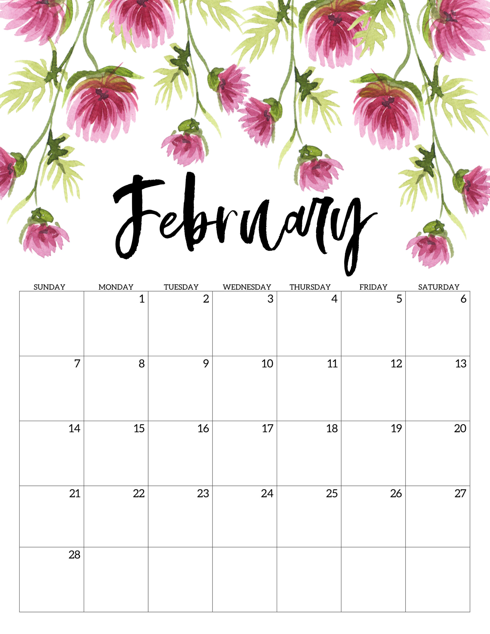 February 2021 Calendar For Kids Calendar 2021