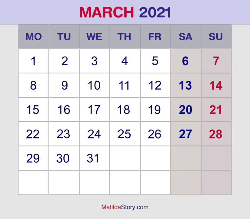 25 March 21 Calendars You Can Download And Print