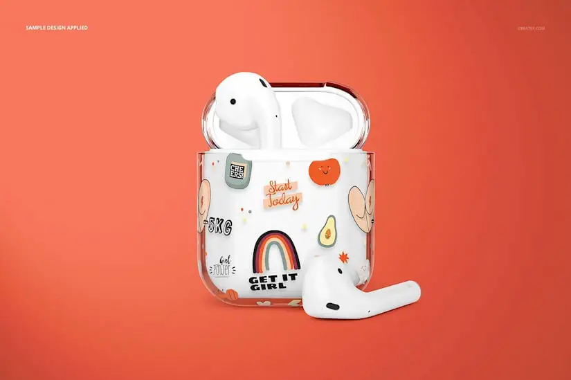 airpods clear case mockup