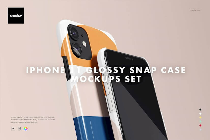 iphone 11 glossy snap case mockup se