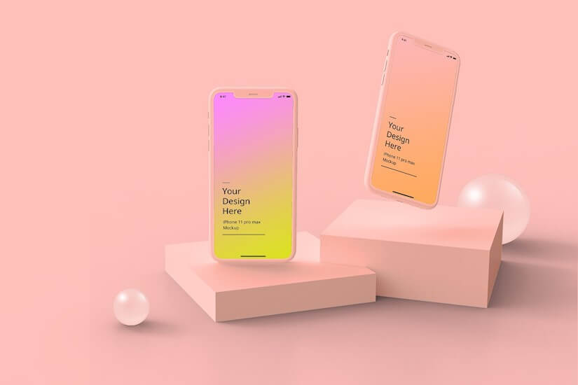 iphone 11 pro abstract clay mockup