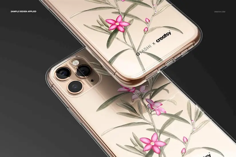 iphone 11 pro clear case mockup set