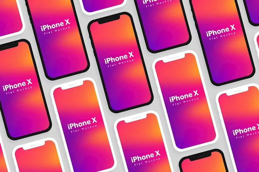 iphone x iphone 11 flat mockup