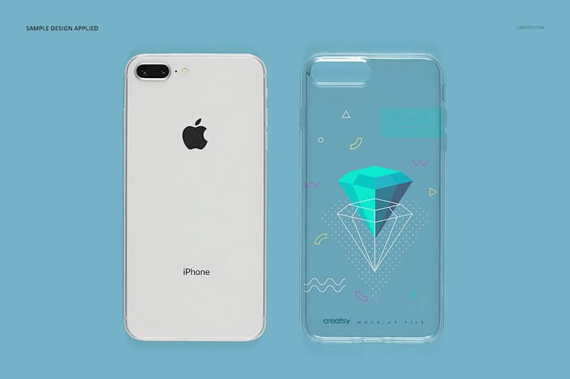 transparent clear iphone case mockup set