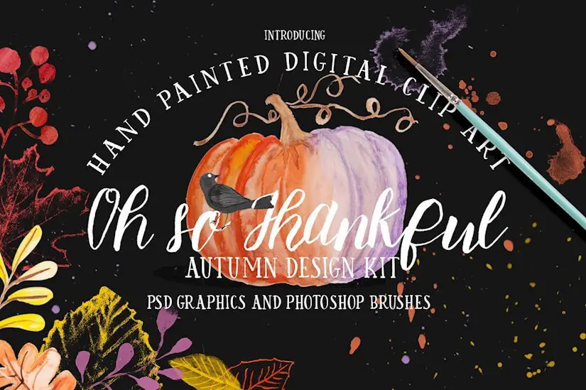 26 watercolor thanksgiving graphics
