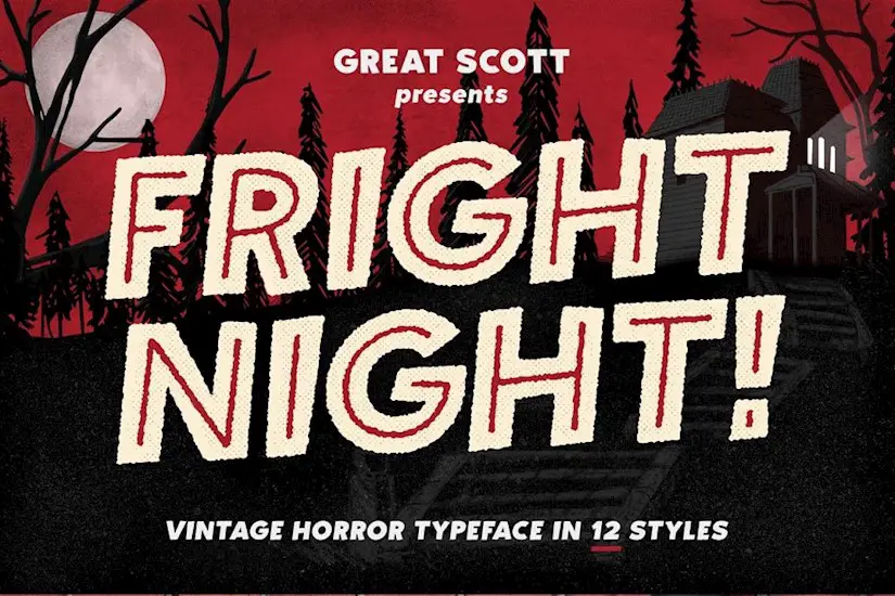 a vintage horror font