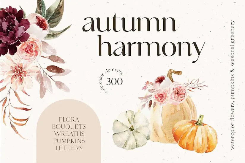 autumn harmony watercolor collection