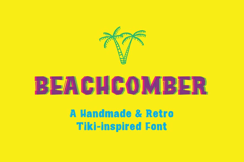 beachcomber font illustrations tropical font