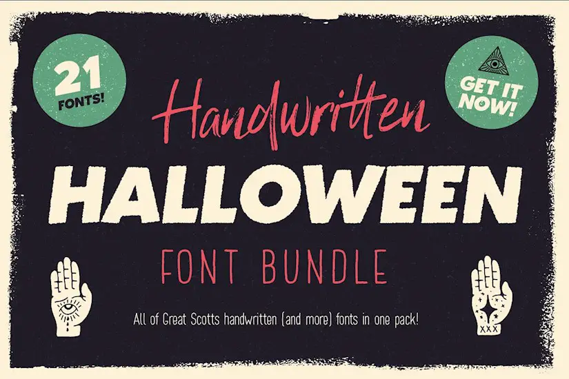 handwritten halloween font bundle