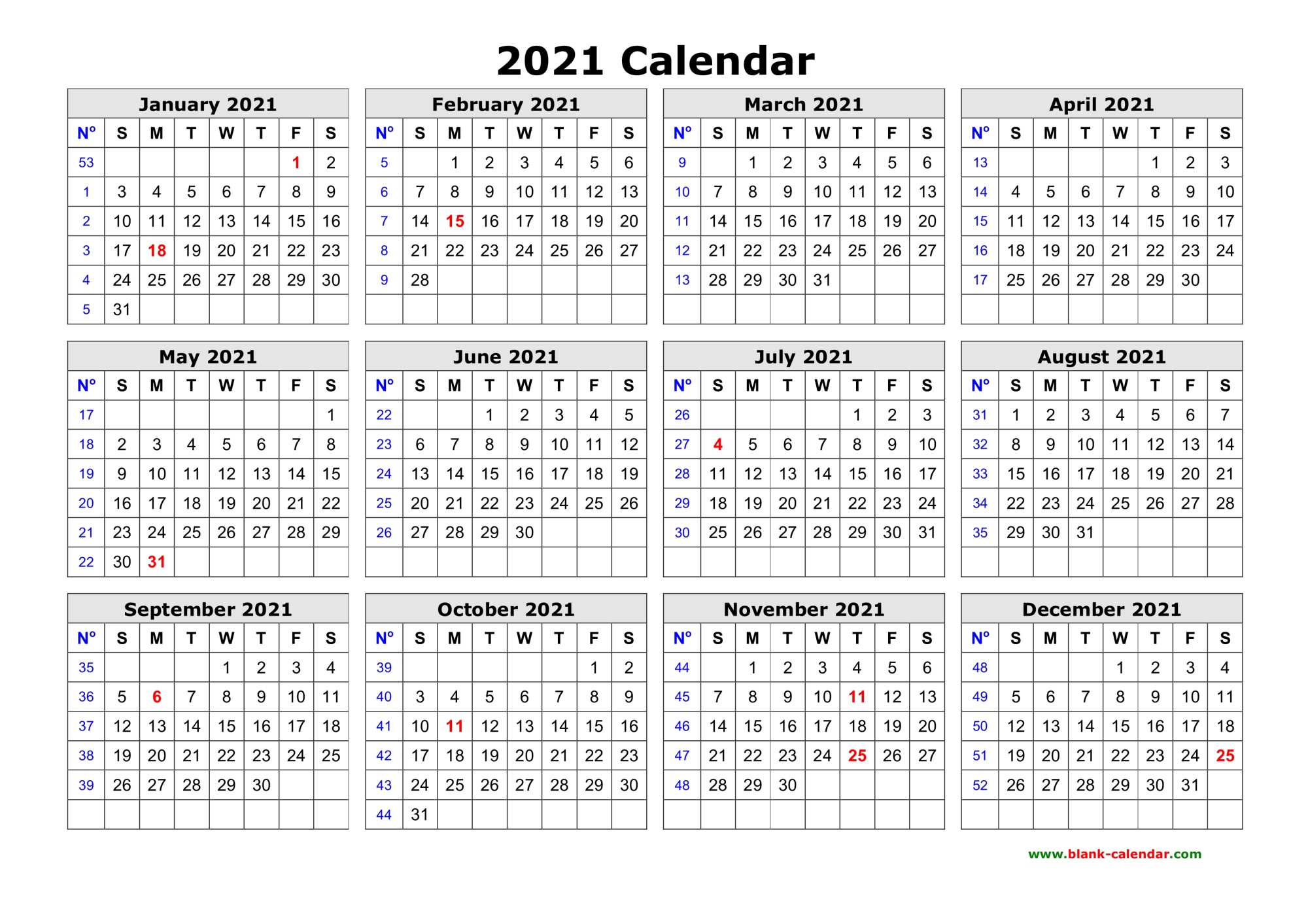 50 Best Printable Calendars 2021 Both Free And Premium