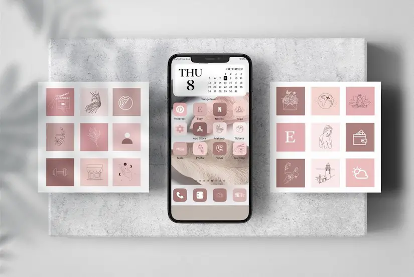 rose pink 163 ios 14 app icons