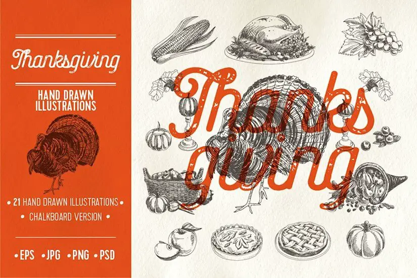 thanksgiving sketch illustrations