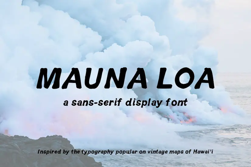 vintage hawaiian font mauna loa