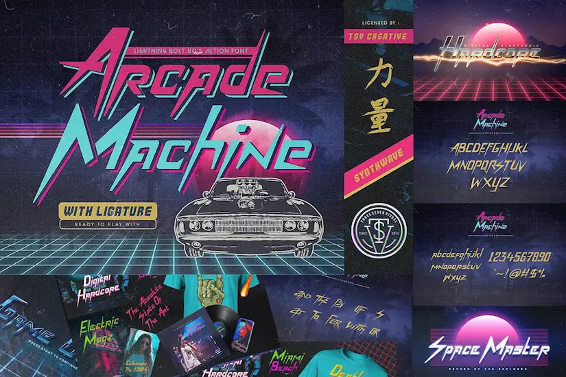 arcade machine 80s retro font