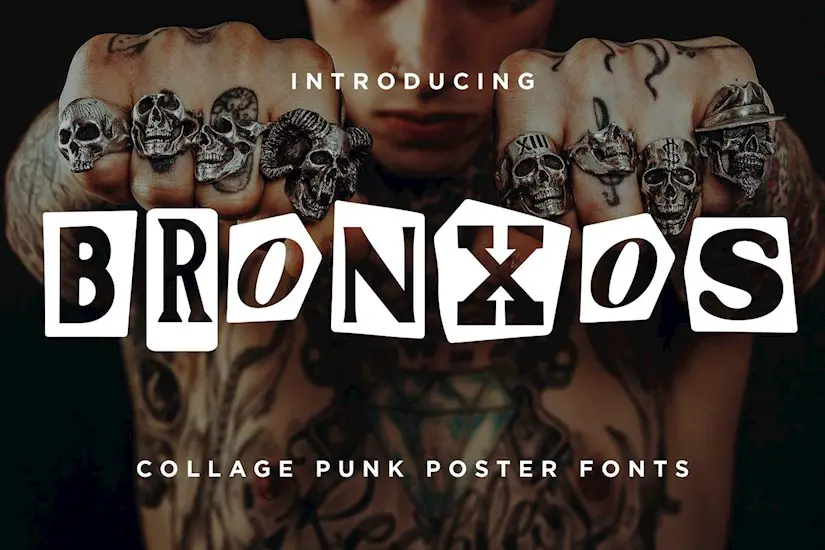 bronxos collage punk poster font