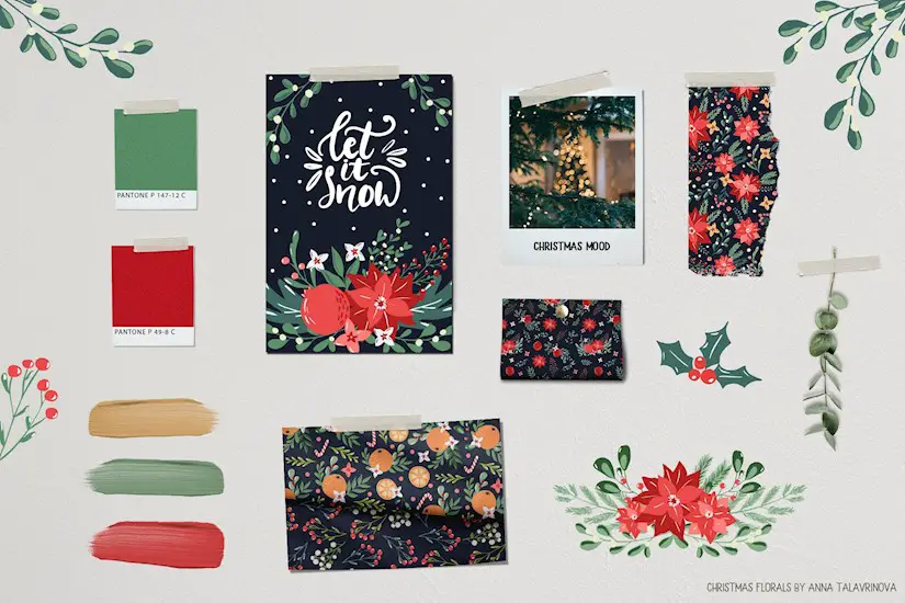 christmas florals bundle