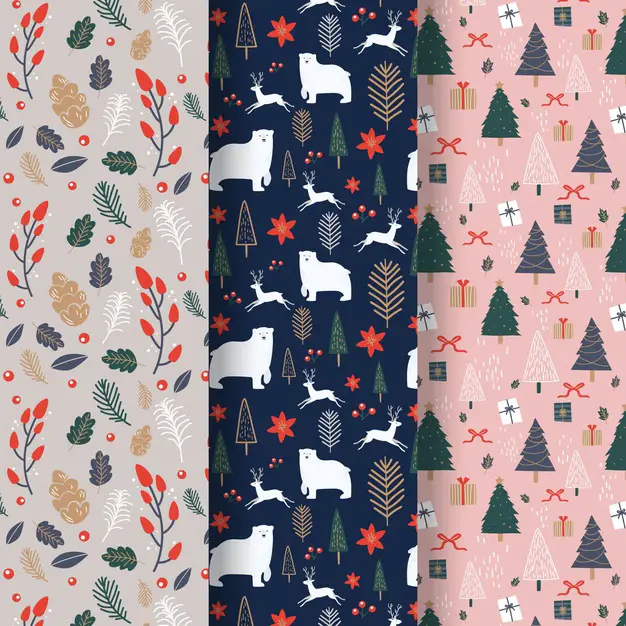 christmas pattern collection flat design