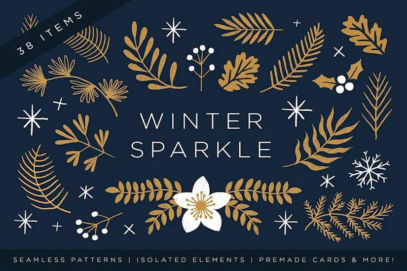 elegant christmas graphic set