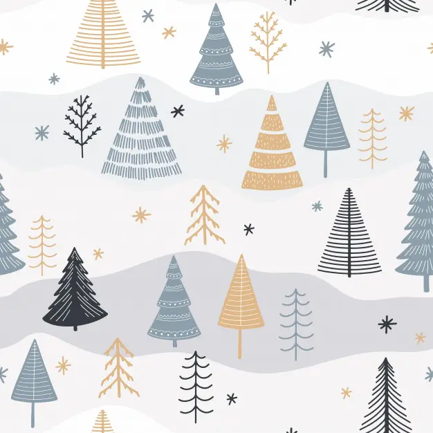 flat christmas tree seamless pattern