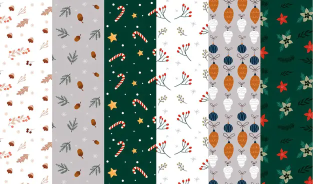 hand drawn christmas pattern collection