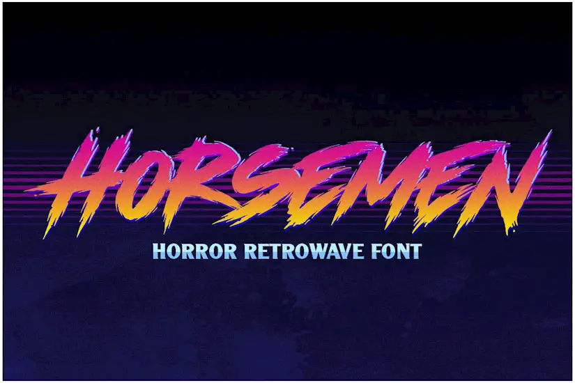 horsemen horror retrowave font