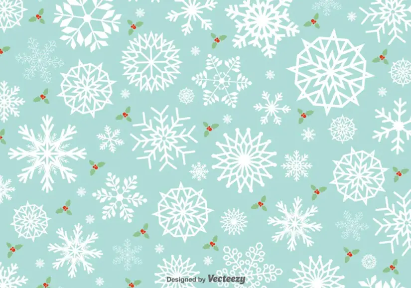 minimal snowflakes vector pattern