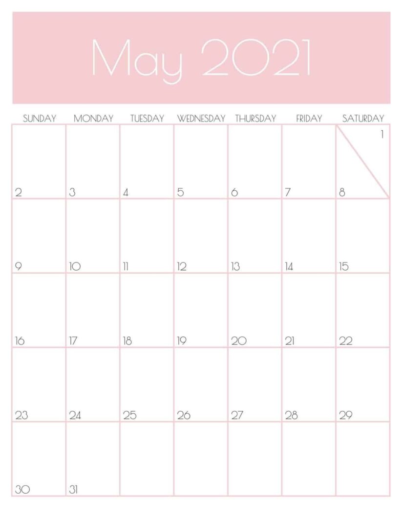 monthly goals may 2021 calendars