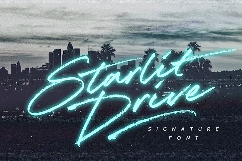 starlit drive signature font