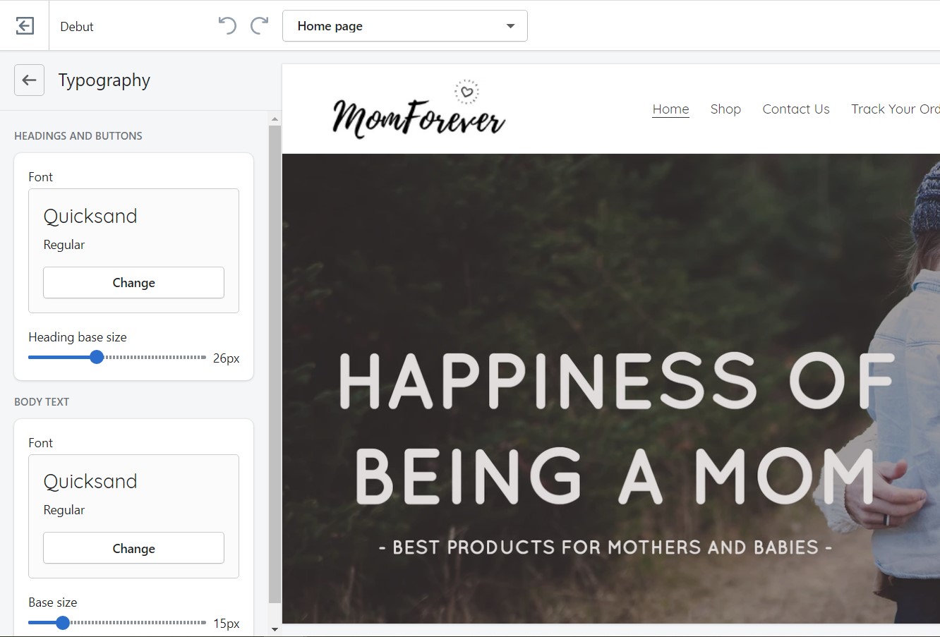 shopify font picker shopify font picker