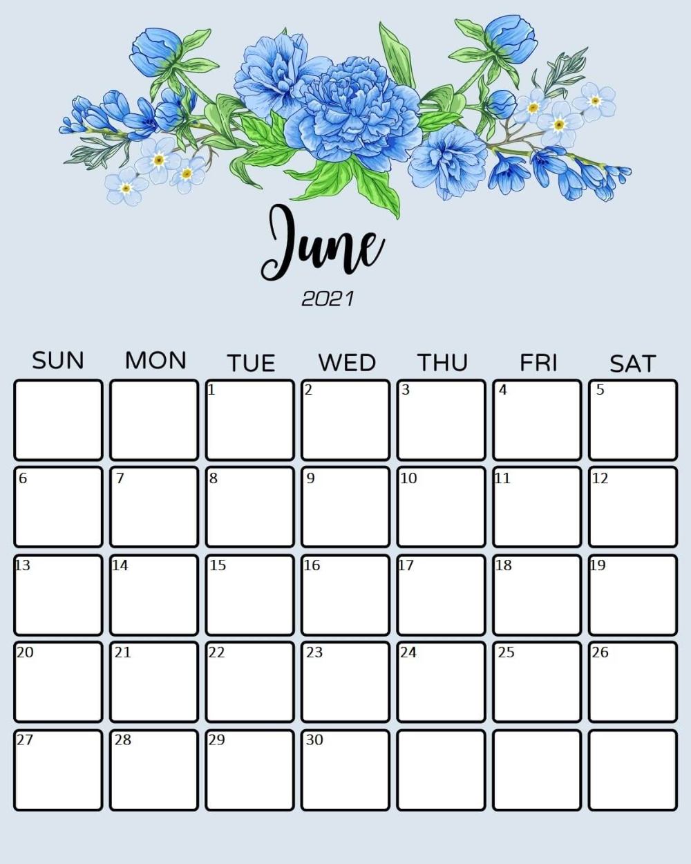 50 Best Printable June 2021 Calendars with Holidays ...