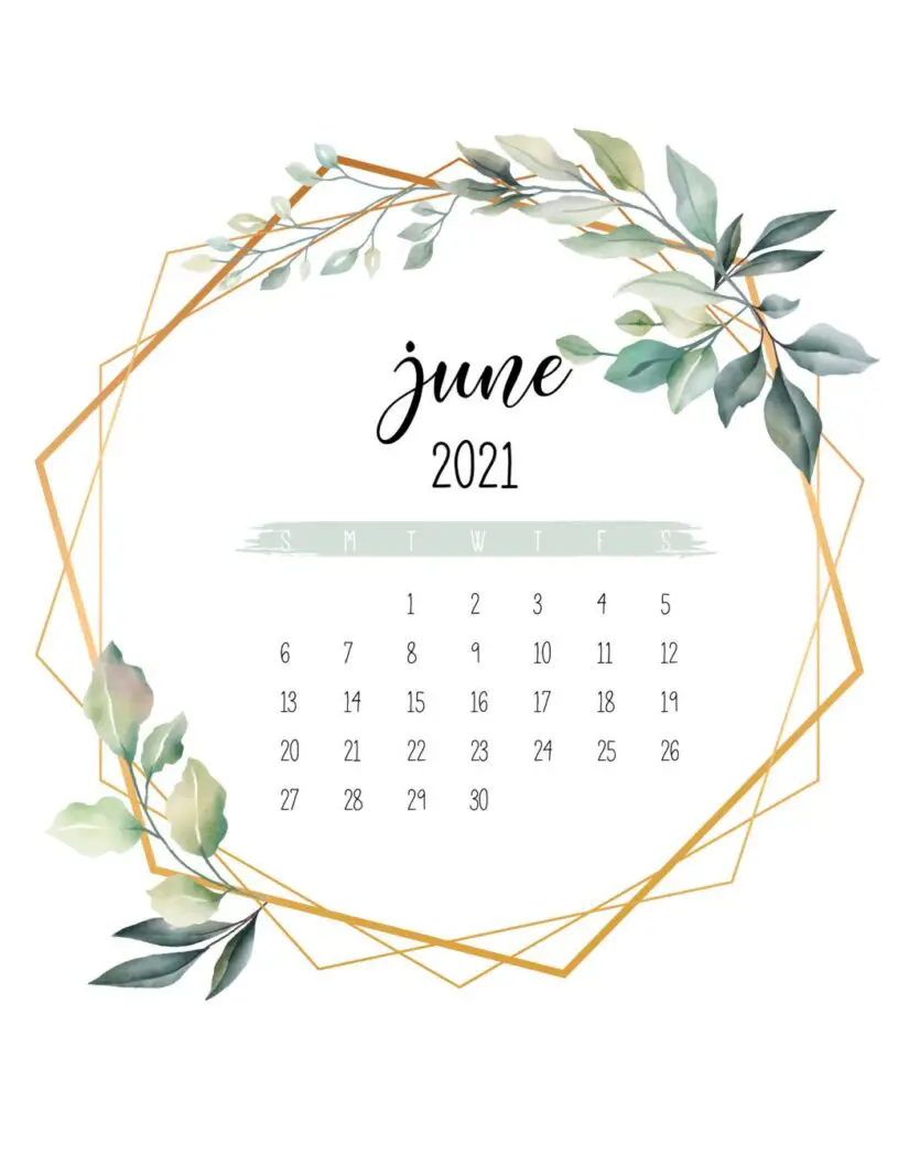 View Printable June 2020 June 2021 Calendar Cute Background