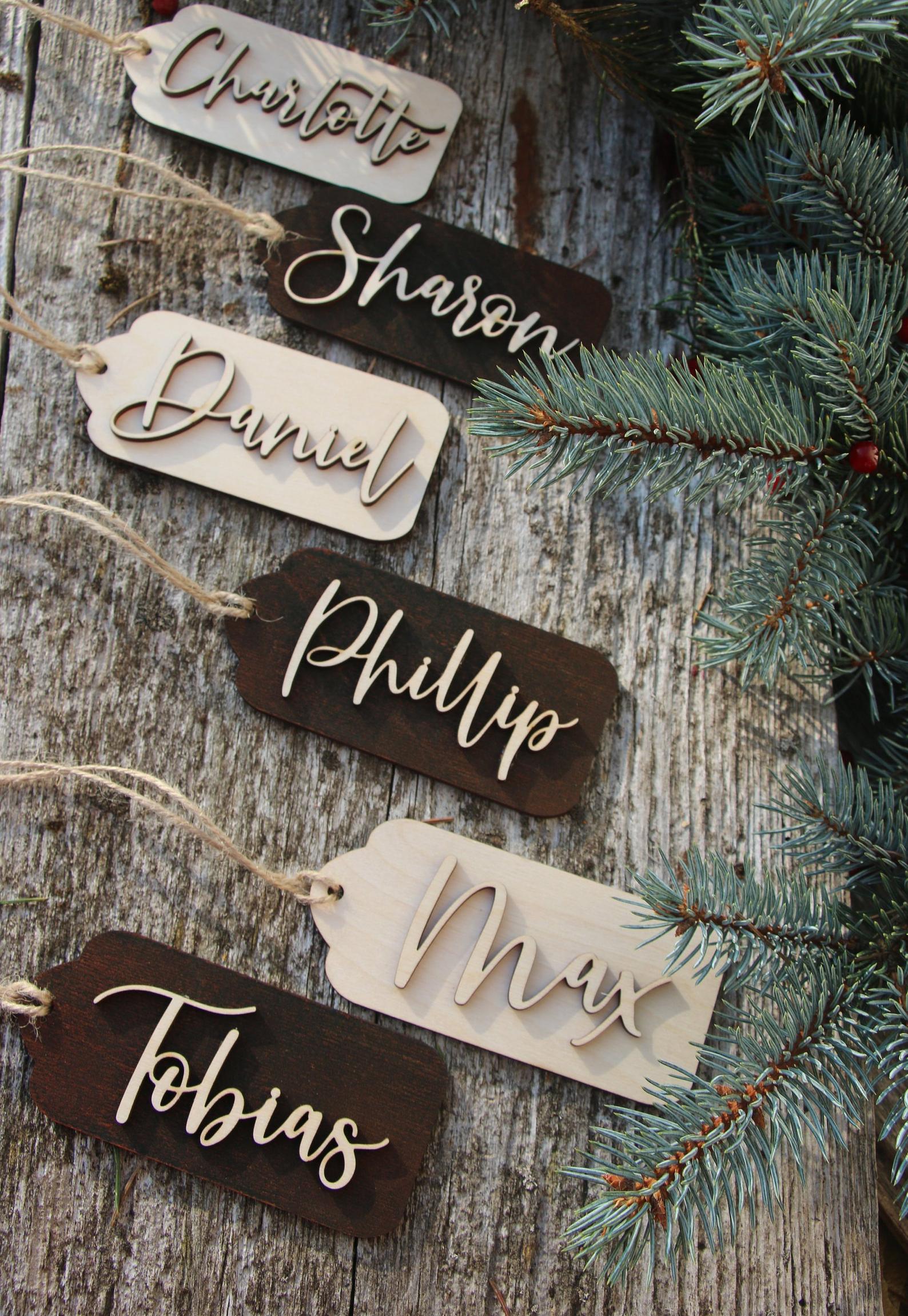 wooden gift tags