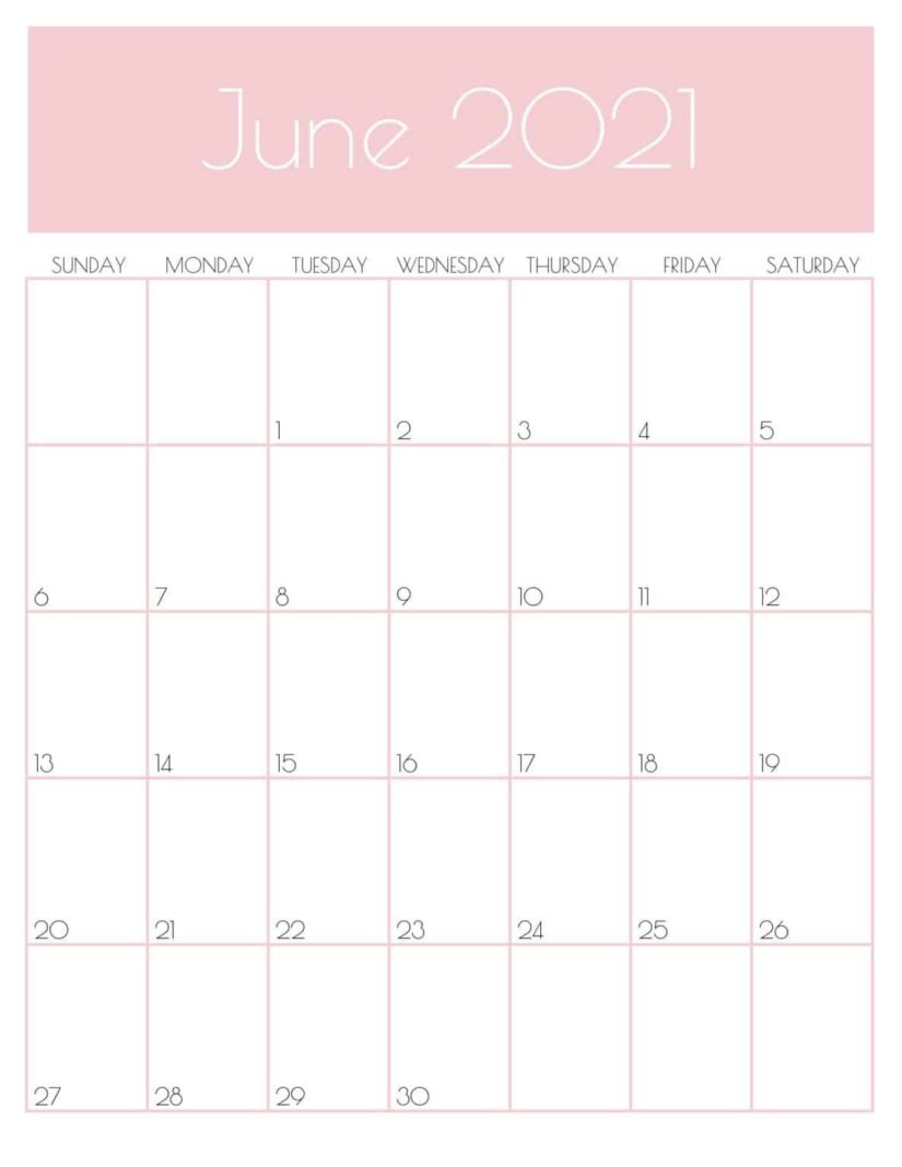 50 Best Printable June 2021 Calendars With Holidays Onedesblog
