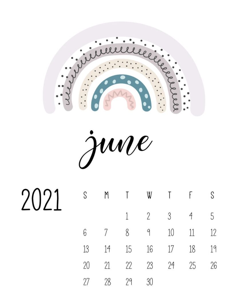 rainbow june 2021 calendar