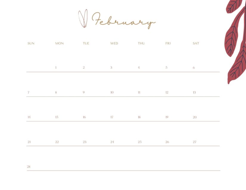 beautiful february calendar 2021