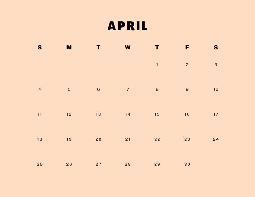 colorful april 2021 calendar
