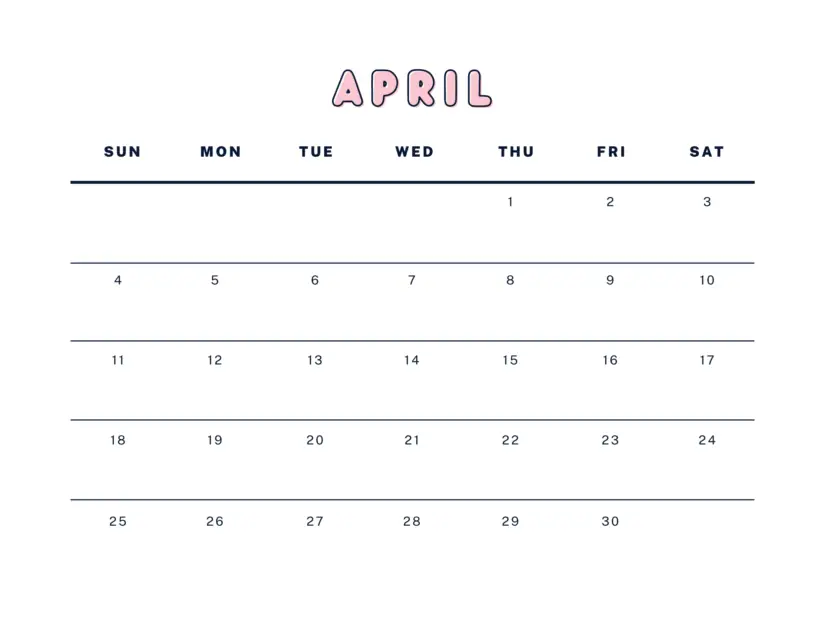 kids april 2021 calendar