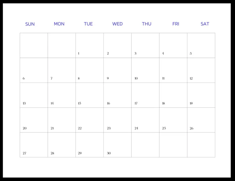 minimalist july 2021 calendar