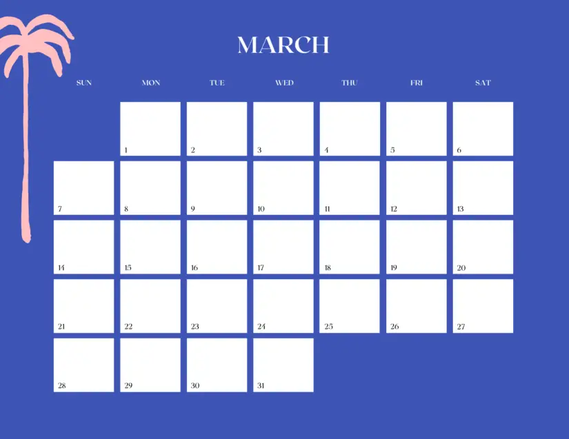 nice colorful march 2021 calendar