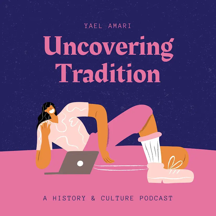 pink and purple woman illustrative arts culture podcast cover