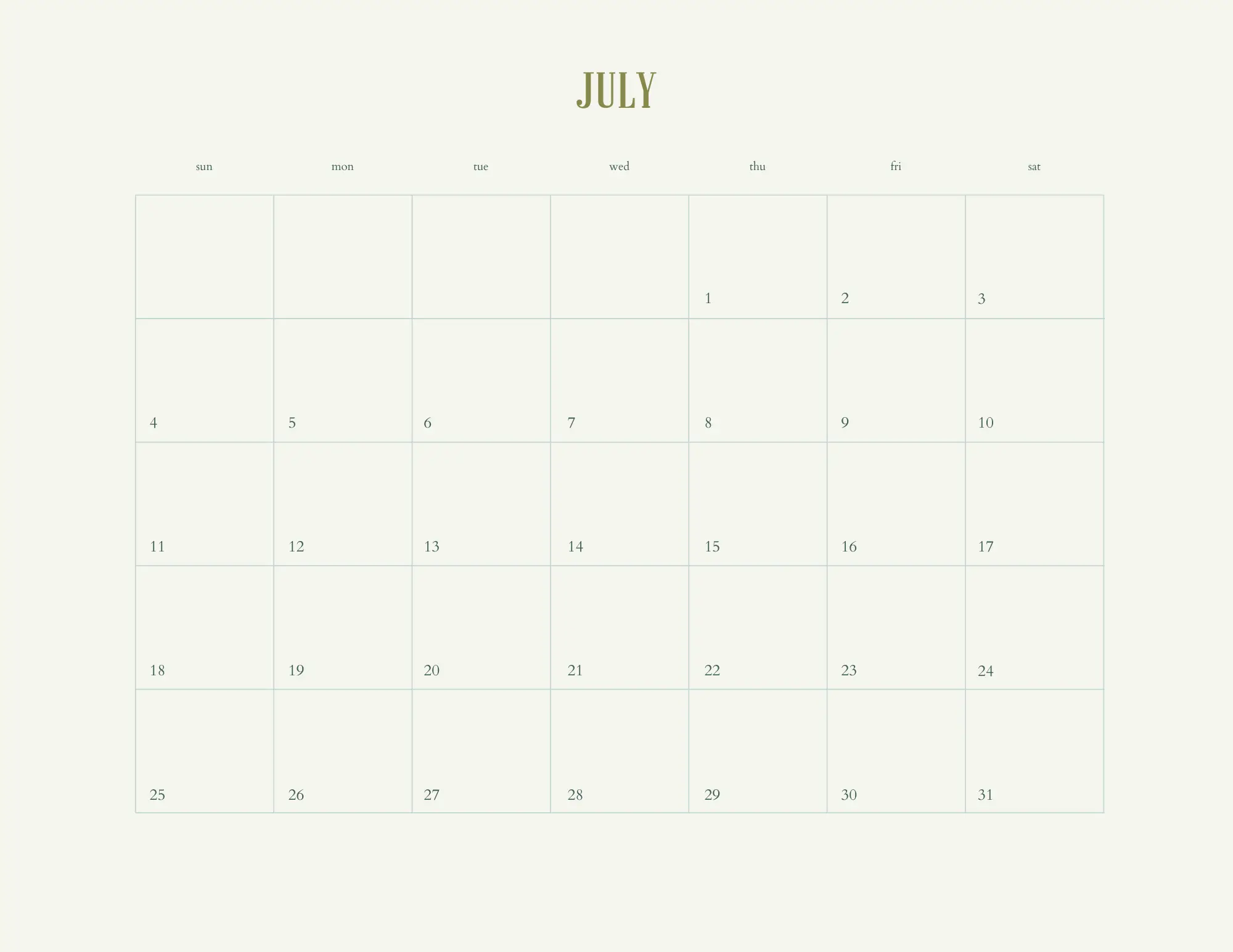 30 Free Printable July 2021 Calendars with Holidays - Onedesblog